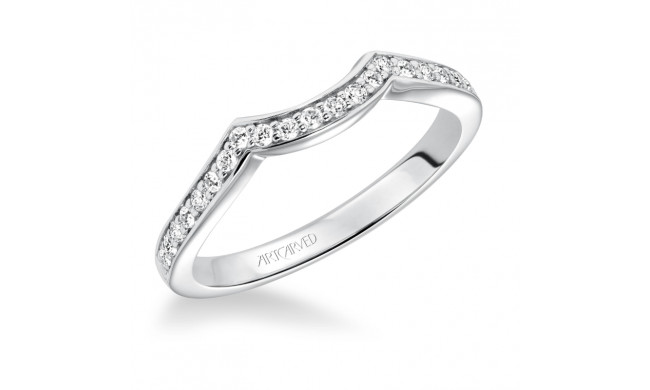 Artcarved Bridal Mounted with Side Stones Contemporary Twist Diamond Wedding Band Presley 14K White Gold - 31-V593W-L.00