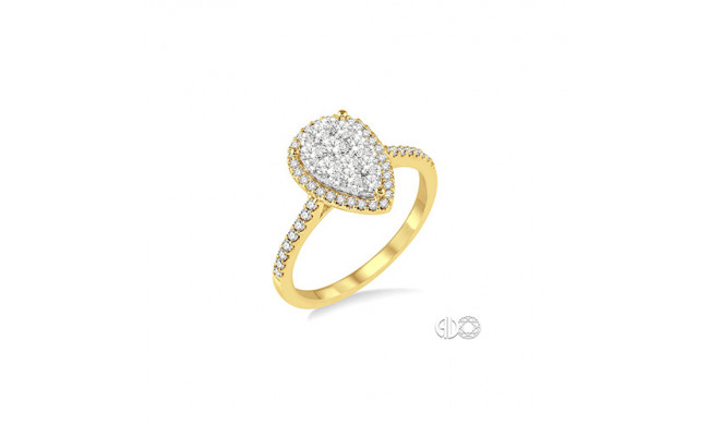 Ashi 14k Yellow Gold Pear Shape Diamond Lovebright Engagement Ring