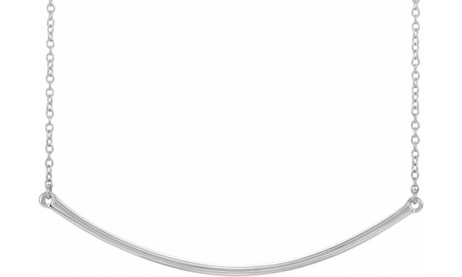 14K White Curved 19.9 Bar Necklace - 860491001P