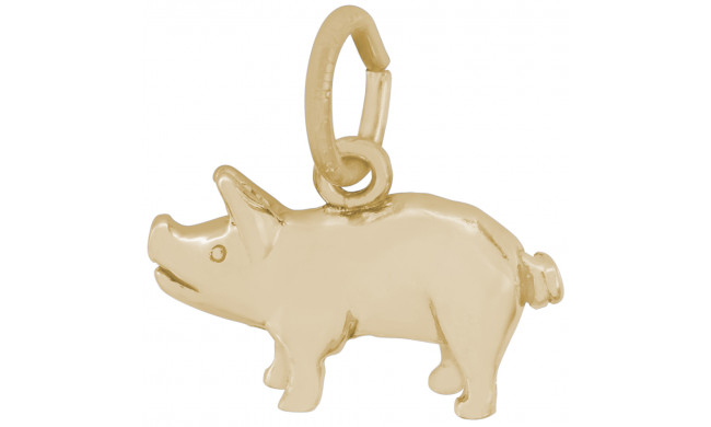 14k Gold Pig Charm