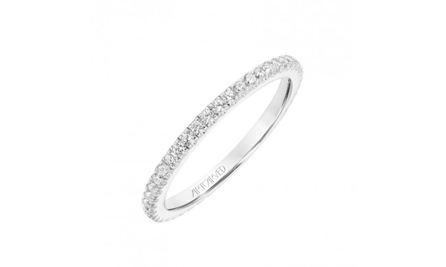 Artcarved Bridal Mounted with Side Stones Classic Diamond Wedding Band Aubrey 18K White Gold - 31-V803W-L.01