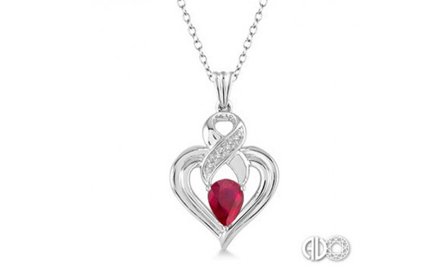 Ashi Diamonds Silver Gemstone Heart Pendant