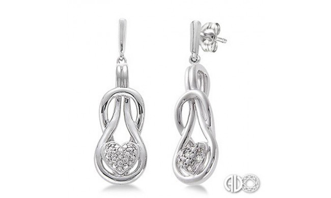 Ashi Diamonds Silver Infinity Heart Earrings