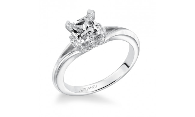 Artcarved Bridal Mounted with CZ Center Classic Halo Engagement Ring Sienna 14K White Gold - 31-V616ECW-E.00