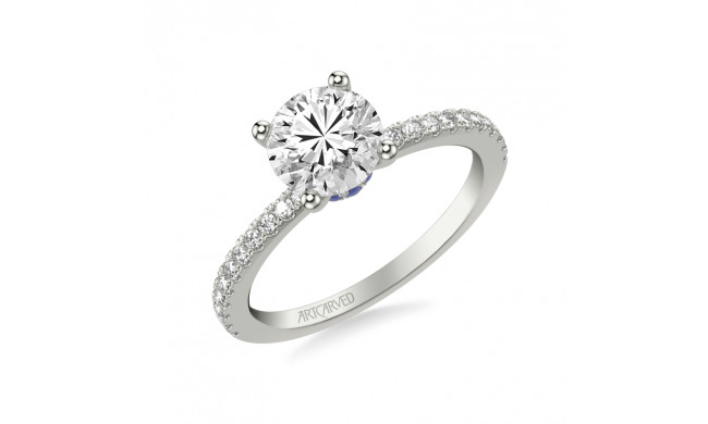 Artcarved Bridal Mounted with CZ Center Classic Engagement Ring 14K White Gold & Blue Sapphire - 31-V544SGRW-E.00