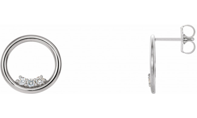 14K White 1/6 CTW Diamond Circle Earrings - 86818600P