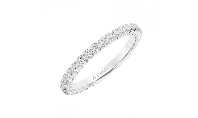 Artcarved Bridal Mounted with Side Stones Classic Diamond Wedding Band Arabelle 14K White Gold - 31-V805W-L.00