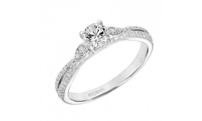 Artcarved Bridal Mounted Mined Live Center One Love Engagement Ring Mara 14K White Gold - 31-V879BRW-E.00