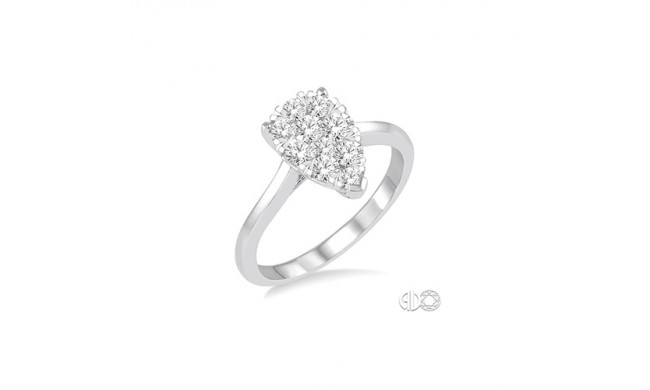 Ashi 14k White Gold Pear Shape Diamond Lovebright Engagement Ring