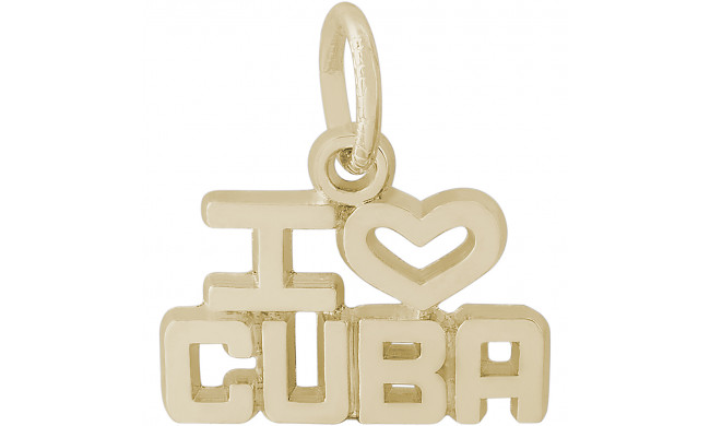 14k Gold I love Cuba Charm