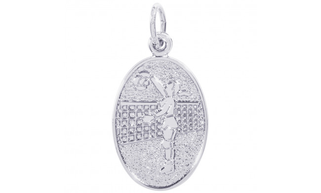 Sterling Silver Female Volleyball Charm