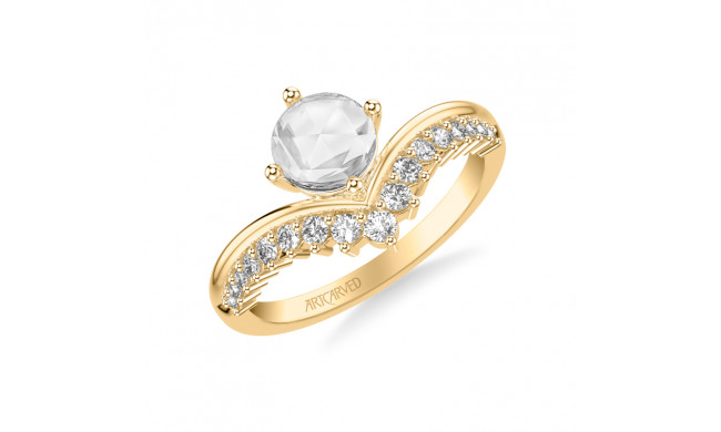 Artcarved Bridal Mounted Mined Live Center Contemporary Diamond Engagement Ring 14K Yellow Gold - 31-V1023DRY-E.00