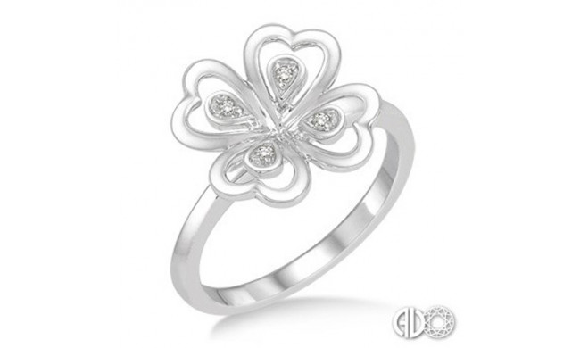 Ashi Diamonds Silver Heart Cluster Ring