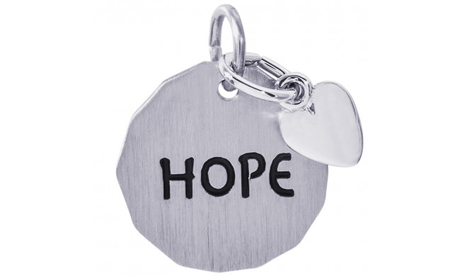 Sterling Silver Hope Tag W/Heart Charm