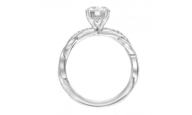 Artcarved Bridal Semi-Mounted with Side Stones Contemporary Twist Engagement Ring Cassidy 14K White Gold - 31-V871ERW-E.01