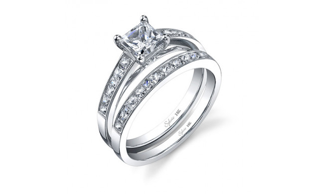 0.32tw Semi-Mount Engagement Ring With 3/4ct Princess Head
