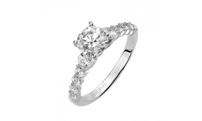 Artcarved Bridal Semi-Mounted with Side Stones Contemporary Engagement Ring Adie 14K White Gold - 31-V184DRW-E.01