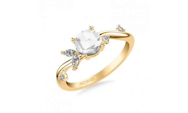 Artcarved Bridal Mounted Mined Live Center Contemporary Diamond Engagement Ring 14K Yellow Gold - 31-V1022DRY-E.00
