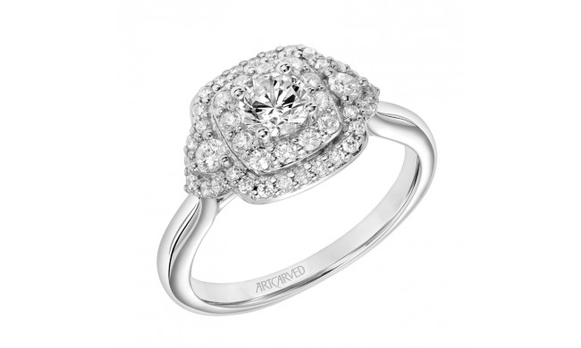 Artcarved Bridal Mounted Mined Live Center One Love Engagement Ring Wendy 18K White Gold - 31-V881ARW-E.01
