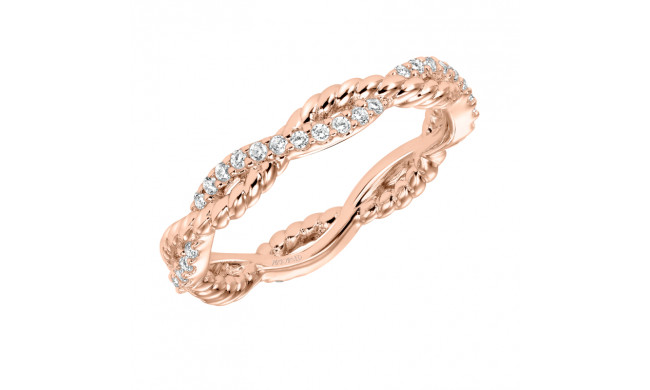 Artcarved Bridal Mounted with Side Stones Contemporary Stackable Eternity Anniversary Band 14K Rose Gold - 33-V15A4R65-L.00