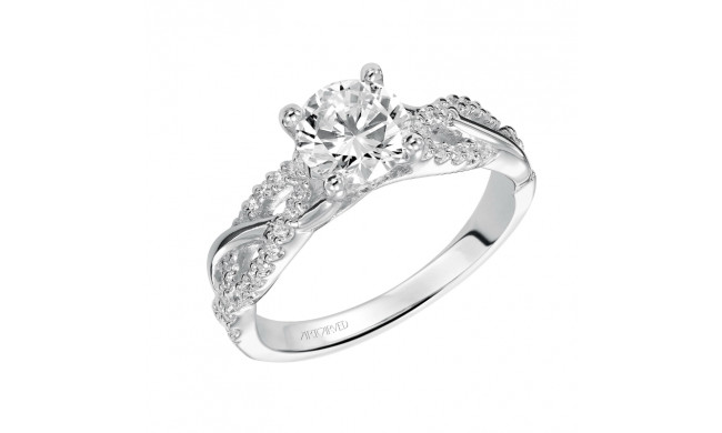 Artcarved Bridal Semi-Mounted with Side Stones Contemporary Twist Diamond Engagement Ring Virginia 14K White Gold - 31-V421ERW-E.01
