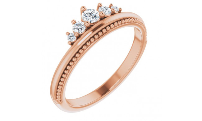 14K Rose 1/5 CTW Diamond Stackable Crown Ring - 123818602P