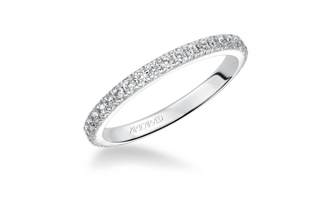 Artcarved Bridal Mounted with Side Stones Contemporary Dual Eternity Anniversary Band 14K White Gold - 33-V87C4W65-L.00