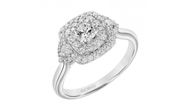 Artcarved Bridal Mounted Mined Live Center One Love Engagement Ring 14K White Gold - 31-V881XRW-E.00