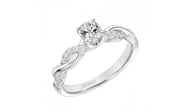 Artcarved Bridal Semi-Mounted with Side Stones Contemporary Twist Diamond Engagement Ring Gabriella 14K White Gold - 31-V319ERW-E.01