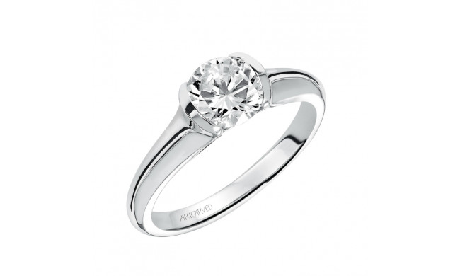 Artcarved Bridal Unmounted No Stones Contemporary Bezel Solitaire Engagement Ring April 14K White Gold - 31-V383ERW-E.01