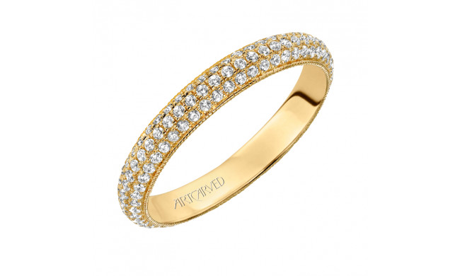 Artcarved Bridal Mounted with Side Stones Contemporary Stackable Eternity Anniversary Band 14K Yellow Gold - 33-V92D4Y65-L.00