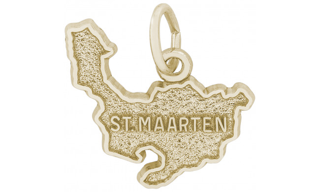 14k Gold St. Maarten Map w/ Border Charm