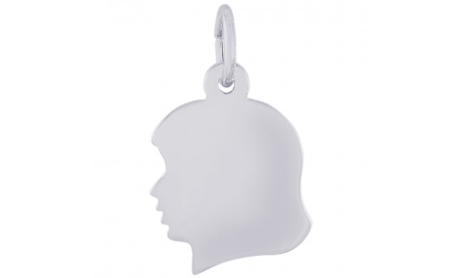 Sterling Silver Girl's Head Charm