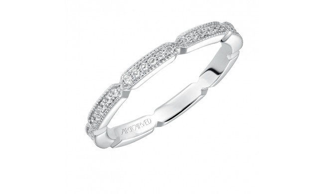 Artcarved Bridal Mounted with Side Stones Vintage Eternity Diamond Anniversary Band 14K White Gold - 33-V96A4W65-L.00