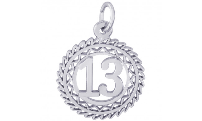 Sterling Silver Number 13 Charm