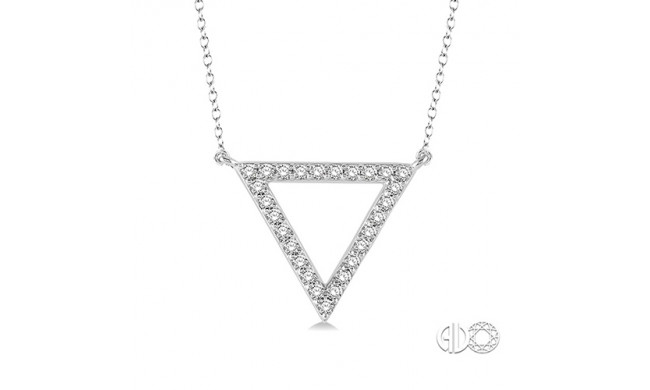 Ashi 14k White Gold Triangle Diamond Pendant