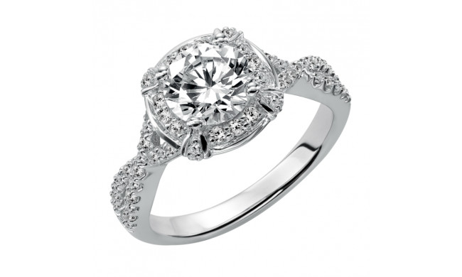 Artcarved Bridal Mounted with CZ Center Contemporary Halo Engagement Ring Julissa 14K White Gold - 31-V442FRW-E.00