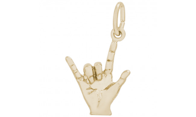 14k Gold I Love You Hand Sign Charm