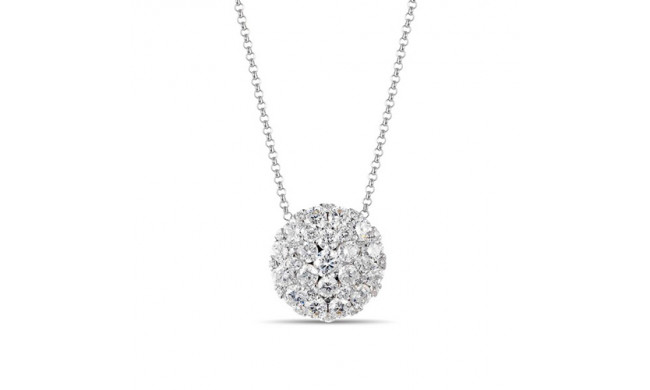 Luvente 14k White Gold Round Diamond Necklace
