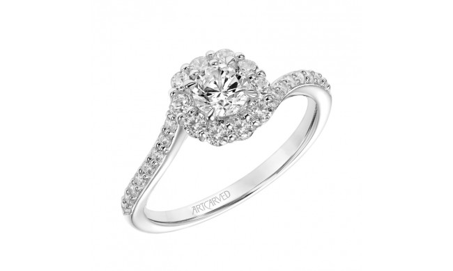 Artcarved Bridal Mounted Mined Live Center Contemporary One Love Engagement Ring Sierra 14K White Gold - 31-V888BRW-E.00
