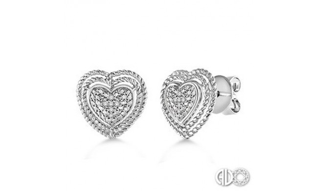 Ashi Diamonds Silver Heart Earrings
