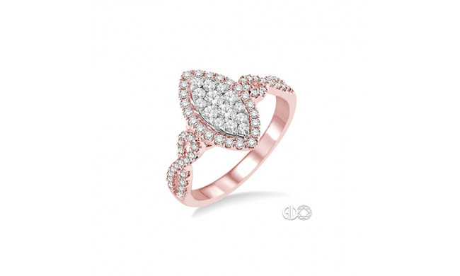 Ashi 14k Rose Gold Marquise Shape Diamond Lovebright Engagement Ring