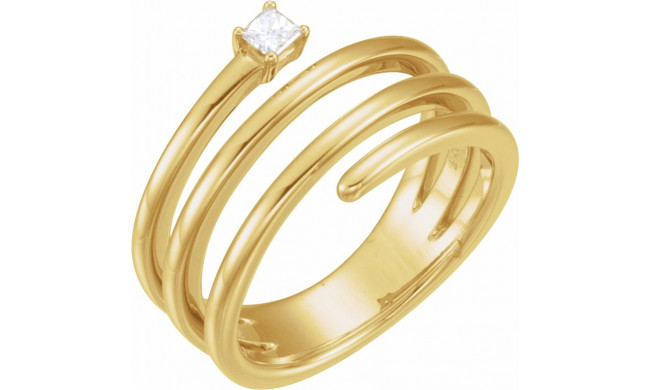 14K Yellow 1/10 CTW Diamond Freeform Ring - 123137601P
