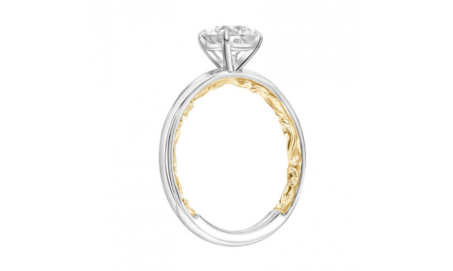 Artcarved Bridal Unmounted No Stones Classic Lyric Solitaire Engagement Ring Beryl 14K White Gold Primary & 14K Yellow Gold - 31-V905ERWY-E.01