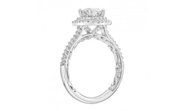 Artcarved Bridal Mounted with CZ Center Classic Lyric Halo Engagement Ring Haven 14K White Gold - 31-V931EUW-E.00