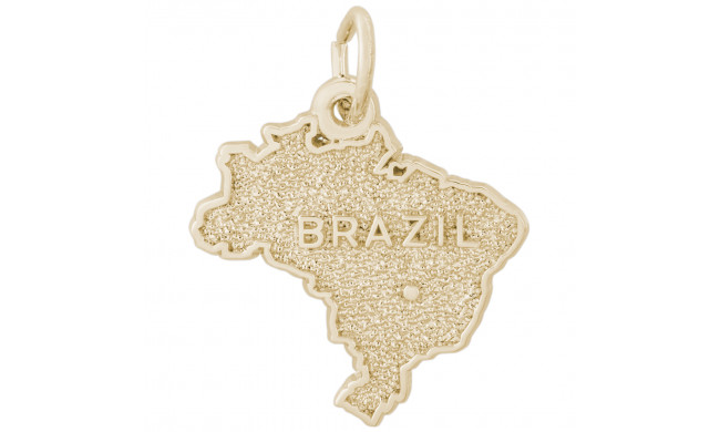 14k Gold Map of Brazil Charm