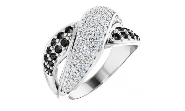 14K White 1 CTW Black & White Diamond Ring - 67332100001P