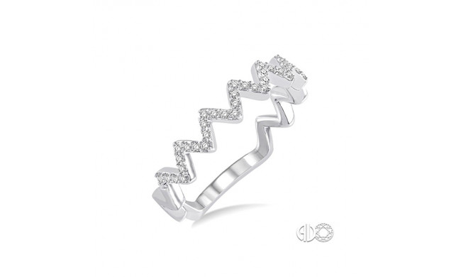 Ashi 14k White Gold Free Form Diamond Fashion Ring