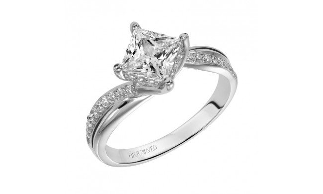 Artcarved Bridal Semi-Mounted with Side Stones Contemporary Twist Diamond Engagement Ring Stella 14K White Gold - 31-V304FCW-E.01