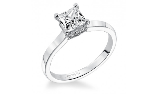 Artcarved Bridal Semi-Mounted with Side Stones Classic Engagement Ring Taryn 14K White Gold - 31-V315ECW-E.01
